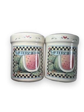 Susan Winget Certified International Watermelon Salt & Pepper Shakers